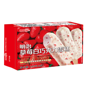明治（meiji）草莓白巧克力雪糕 40.8g*6支 彩盒装