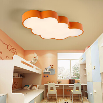 儿童房卧室灯男孩女孩 现代时尚卡通异形led吸顶灯饰房间云朵灯具 f款