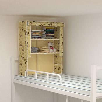 知茗 大学生宿舍上下铺收纳神器寝室简易床上衣柜床头实木收纳架储物