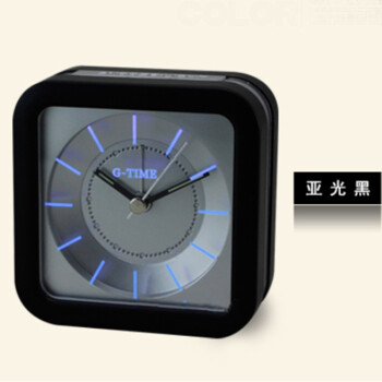 学生时尚简约钟夜光创意闹钟指针刻度静音电子闹钟床头贪睡懒人小闹表小巧精致闹钟 珠光白