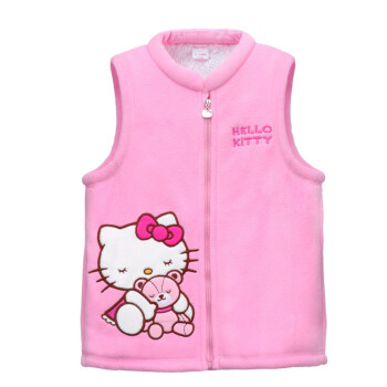 凯蒂猫（HELLO KITTY）儿童保暖背心 女童摇粒绒加厚开衫马甲坎肩 KT7006粉色 150cm