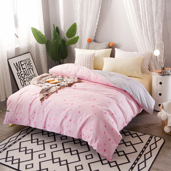 蔓草家纺 被套单件 磨毛斜纹加厚单人双人被罩时尚印花单被套 心连心