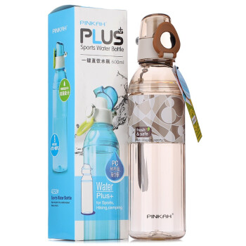 
                                        品家家品运动水壶 PC塑料户外直饮水壶(600ml)大容量随身水杯子PJ-4232 棕色                