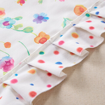 Cozzylife蔻姿加厚布艺印花椅背套 七色堇  (2入) 45cm*80cm