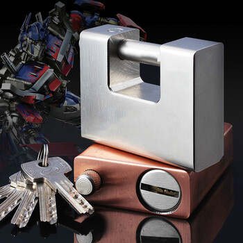 巨型锁横开挂锁宿舍门挂锁大门挂锁撬防盗横梁挂锁 矩形 84红古铜