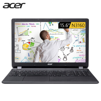 宏碁（Acer）墨舞EX2519 15.6英寸笔记本（四核N3160 4G 500G 蓝牙 高清雾面屏 win10）黑色