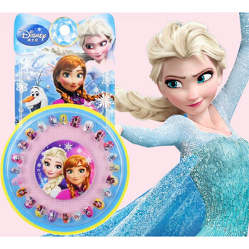 disney 儿童宝宝指甲贴纸自粘指甲片小女孩公主美甲贴卡通假指甲礼物
