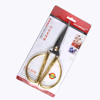 
                                        愉家合金龙凤剪刀婚庆喜礼结婚金剪开业剪刀喜庆用品不锈钢电镀金色 中号                