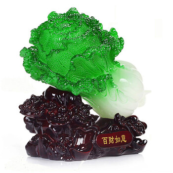 
                                        雅约 雅约家饰 大号玉白菜摆件百财如意貔貅客厅工艺品摆设家居装饰品 公司开业礼品店铺开张 中号                