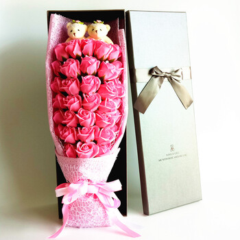 香皂玫瑰花束礼盒七夕情人节礼物女生创意送女友生日礼品浪漫表白