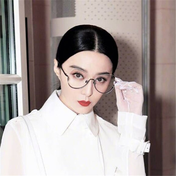 范冰冰同款眼镜框女透明白色眼镜无框半框大框平光眼镜女个性近视 配