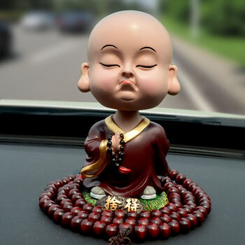 和尚汽车装饰个性车辆装饰用品汽车摆件用品创意多功能改装 摇头 舍得