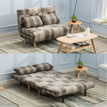 沙发床可折叠 客厅双人小户型简约现代简易沙发多功能三人一米8 深浅