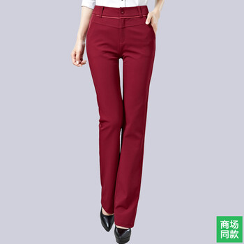 阿玛施2015秋新款修身女裤小直筒长裤   哥弟时尚气质直筒裤百搭职业纯色口袋女士长裤女裤 黑色 3码/M