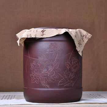 
                                                            茗露 紫砂茶叶罐 宜兴紫砂茶缸 11饼茶罐 存茶罐茶仓普洱罐白茶罐 宜兴紫砂茶叶罐 大号茶 紫砂牡丹罐                