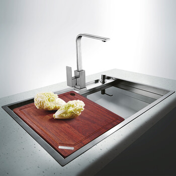 悍高(higold)厨房304不锈钢手工单槽水槽洗菜盆洗碗盆 水槽套餐配龙头