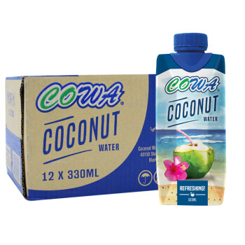 COWA进口清甜椰子水 富含电解质含维生素C NFC椰青果汁  330ml*12瓶