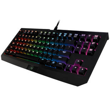 
                                        雷蛇（Razer）BlackWidow TE Chroma黑寡妇蜘蛛竞技幻彩版 87键游戏机械键盘 黑色 绿轴                