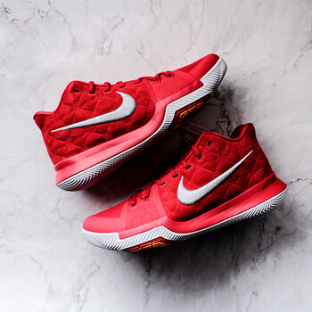 nike kyrie 3 university red 欧文3 大学红 麂皮篮球鞋 852396-601