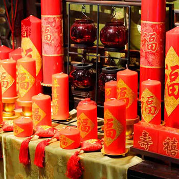 包邮Kingking节日福字无烟蜡烛 结婚婚礼传统婚庆蜡烛带烛台祝寿蜡烛 红色福字蜡烛