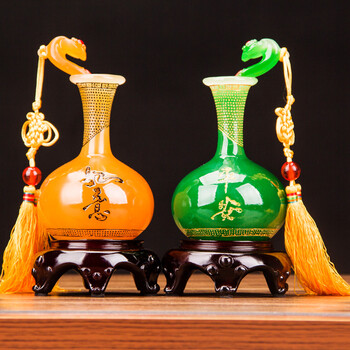 平安吉祥花瓶摆件工艺品家居摆设酒柜创意客厅乔迁装饰品开业礼品