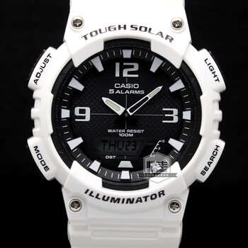 卡西欧(casio)手表 太阳能多功能运动表男士腕表 黑盘aq-s810wc-7a