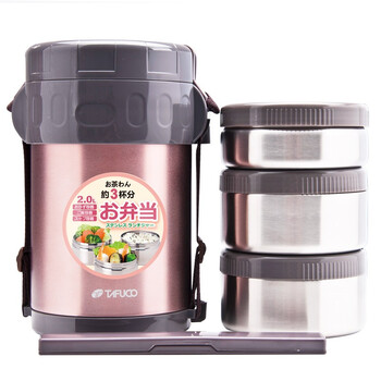 
                                        
                                                                                泰福高（TAFUCO）保温饭盒 304不锈钢保温桶保温提锅便当盒 T-0057 桃粉色 2.0L 带保温包                
