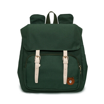 书包女 秋冬新款韩版时尚帆布双肩包女学院风学生背包潮 绿色