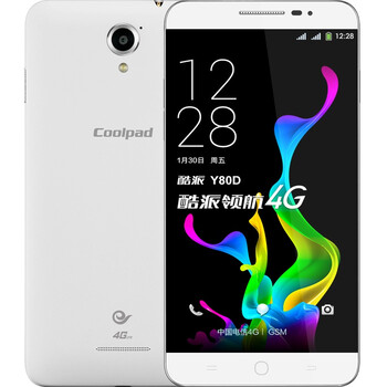 【电信赠费版】酷派(Coolpad) 锋尚 Y80D 智尚白 电信4G手机 双卡双待