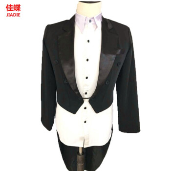 新款燕尾服男士摩登舞比赛服国标舞台演出服舞服 黑色 xxxl