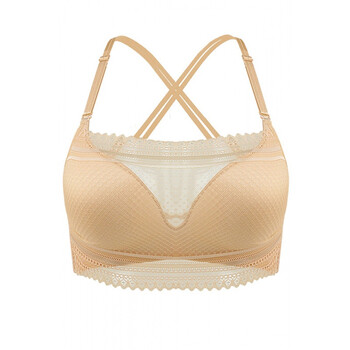 内衣夏季聚拢无钢圈防走光胸罩小胸厚款性感露背无痕 肤色单件 36/80a