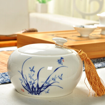 
                                                                                鼎艺 茶叶罐陶瓷大号茶叶罐子密封普洱茶叶罐礼盒茶叶桶茶具配件 小茶房单罐-一罐好茶礼盒装                