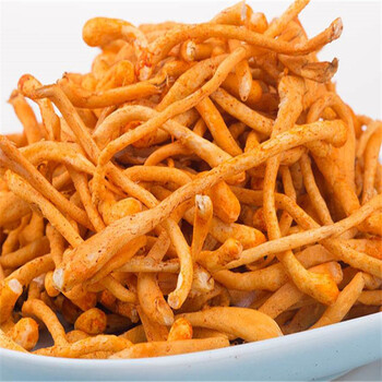 新鲜蔬菜 虫草花蛹 虫草 金虫草 新鲜北虫草 孢子头 1000g_ 7折现价37