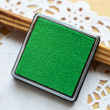 文具 方块 简约多彩印泥 彩色印泥 印章伴 橡皮章印台 ⑤绿色