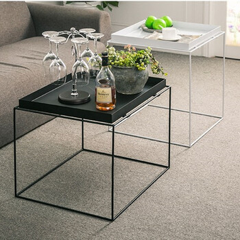 简约现代铁艺茶几小户型客厅沙发方几创意摆设边几角几边桌 长方形60*