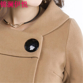 
                                        锦澜伊悦毛呢短外套短款毛呢小外套女款上衣外套呢子大衣春秋冬装大圆扣不规则修身淑女甜美女装 桔红 M                