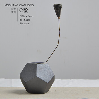 陌上纤虹手工粗陶小花瓶创意个性陶瓷花插家居装饰品摆件水培插花花器客厅卧室台面饰品c款黑陶花瓶 图片价格品牌报价 京东