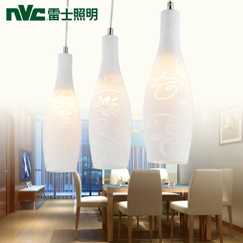 雷士照明 NVC 餐厅灯 吊灯餐吊灯 创意吧台灯 饭厅餐厅灯饰 三头吊灯EUD9016 配雷士LED3W白光球泡3只