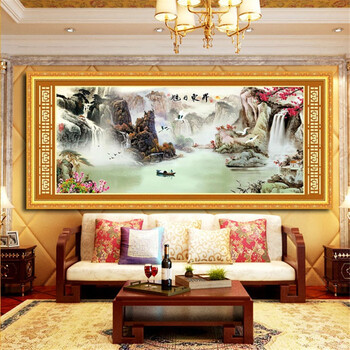 
                                        旭日东升山水钻石绣新款5D钻石画满钻客厅水钻画点钻粘钻贴钻十字绣贴画风景粘贴砖石秀卧室餐厅 方钻(满钻) 全部贴钻(168*71厘米)多送九宫钻石盒                