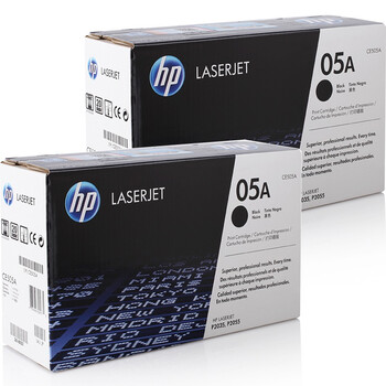 
                                        惠普（HP)CE505A 双包装黑色硒鼓 05A（含2个单支装 适用于HP P2035/2035n P2055d/2055dn）                