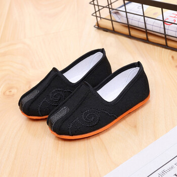 老北京儿童黑布鞋男童防滑软底幼儿园鞋一脚蹬古装表演鞋传统洒鞋