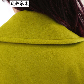 风轩衣度 毛呢大衣女新款2015女秋冬装韩版显瘦甜美淑女宽松大码加厚中长款毛呢外套女887 藏青色 L