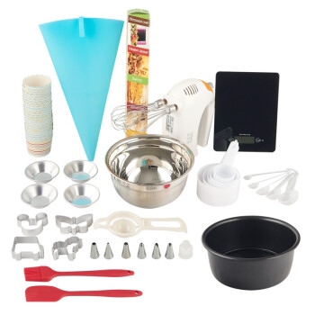 
                                        
                                                            杰凯诺 Jekero 烘焙工具套装 新手工具 饼干蛋挞烤箱烘培模具 戚风蛋糕模具 打蛋器 电子称全都有                