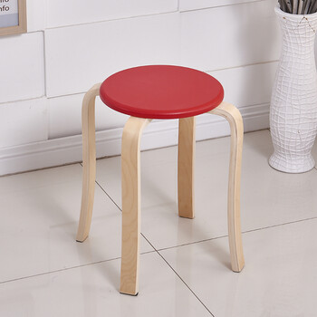 创意客厅小椅子家用高圆凳简约软面餐桌板凳餐椅 红色 两把以上包邮