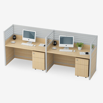 好事达易美定制屏风工位 员工卡位办公桌一字双人位e字型木纹色mw003