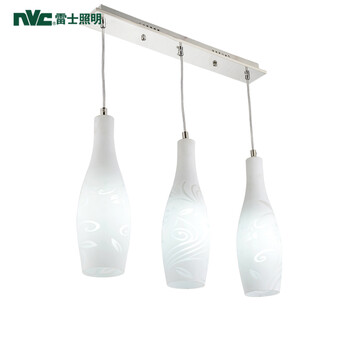 雷士照明 NVC 餐厅灯 吊灯餐吊灯 创意吧台灯 饭厅餐厅灯饰 三头吊灯EUD9016 配雷士LED3W白光球泡3只