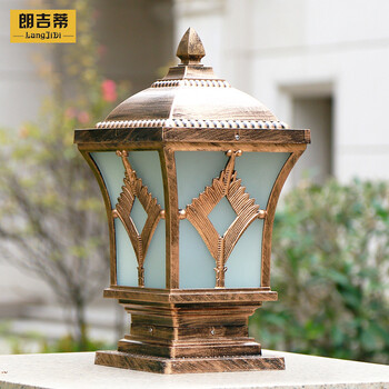 朗吉蒂 柱头灯户外墙头灯防水别墅庭院灯家用围墙灯复古门柱灯路灯