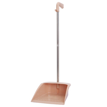 单个簸箕不锈钢杆加厚塑料家用扫把笤帚畚箕垃圾斗大号垃圾铲子 藕色