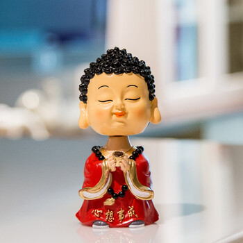 内饰品摆件创意车上装饰品可爱佛像车载用品sn6394sn6434 心想事成款