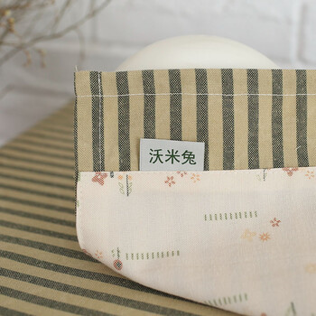 沃米兔 涤棉美式乡村灰绿碎花 拼接 家居布艺微波炉罩 烤箱罩 防尘罩 微波炉盖布 电脑盖布 绿色铁塔小树条纹 微波炉罩33*105cm
